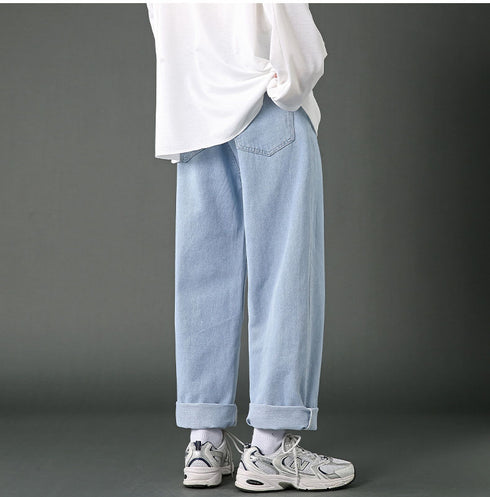 Loose Straight Fit Denim Jeans Pants for Men