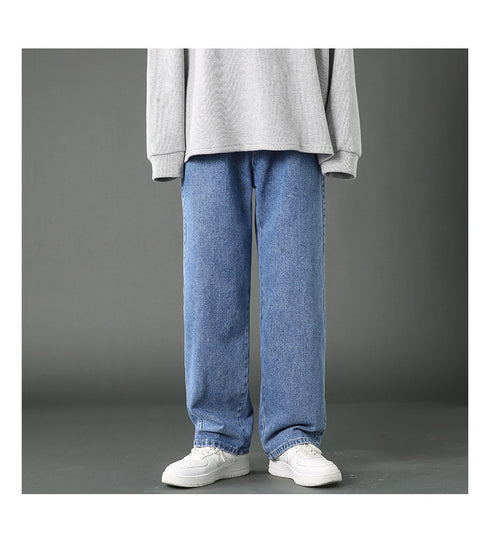 Loose Straight Fit Denim Jeans Pants for Men