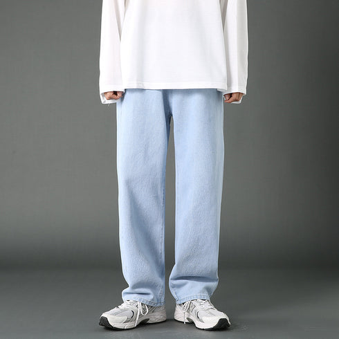 Loose Straight Fit Denim Jeans Pants for Men