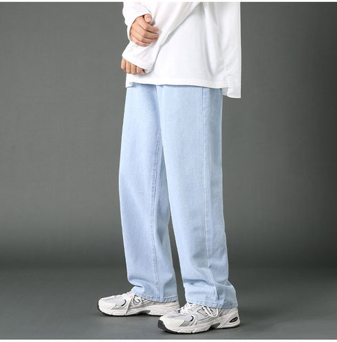Loose Straight Fit Denim Jeans Pants for Men
