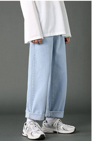 Loose Straight Fit Denim Jeans Pants for Men