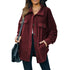 Loose Women's Long Sleeve Pure Color Coat Outwear