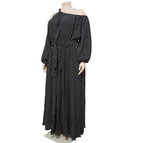 Loose Women's Plus Size One Shoulder Strap Full Dresses