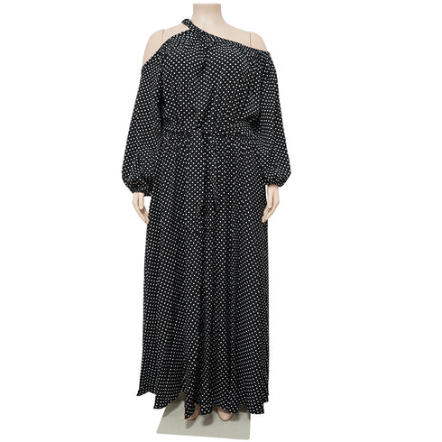 Loose Women's Plus Size One Shoulder Strap Full Dresses