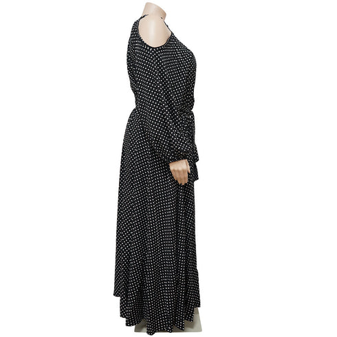 Loose Women's Plus Size One Shoulder Strap Full Dresses