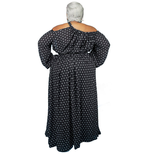 Loose Women's Plus Size One Shoulder Strap Full Dresses