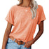 Loose Women's Round Collar Color Matching T-shirt