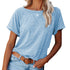Loose Women's Round Collar Color Matching T-shirt