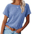Loose Women's Round Collar Color Matching T-shirt