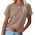 Loose Women's Round Collar Color Matching T-shirt