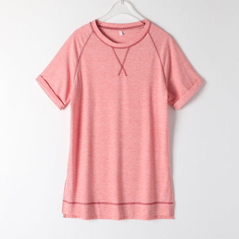 Loose Women's Round Collar Color Matching T-shirt