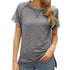 Loose Women's Round Collar Color Matching T-shirt