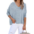 Loose Women's T-shirt Long Sleeve V Neck Sweatshirt