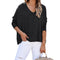 Loose Women's T-shirt Long Sleeve V Neck Sweatshirt