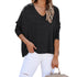 Loose Women's T-shirt Long Sleeve V Neck Sweatshirt