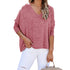 Loose Women's T-shirt Long Sleeve V Neck Sweatshirt