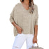 Loose Women's T-shirt Long Sleeve V Neck Sweatshirt