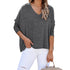 Loose Women's T-shirt Long Sleeve V Neck Sweatshirt