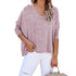 Loose Women's T-shirt Long Sleeve V Neck Sweatshirt