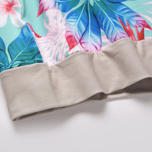 Loose Women's Tunics Flower Printed Hoodie Top