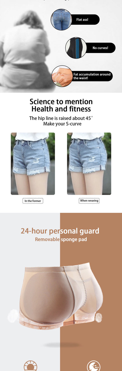 Low Waist Women's Hip Pads Fake Butt Short Underwear