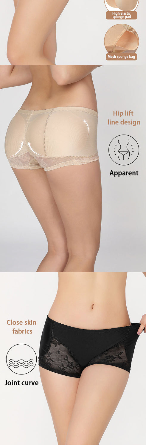 Low Waist Women's Hip Pads Fake Butt Short Underwear