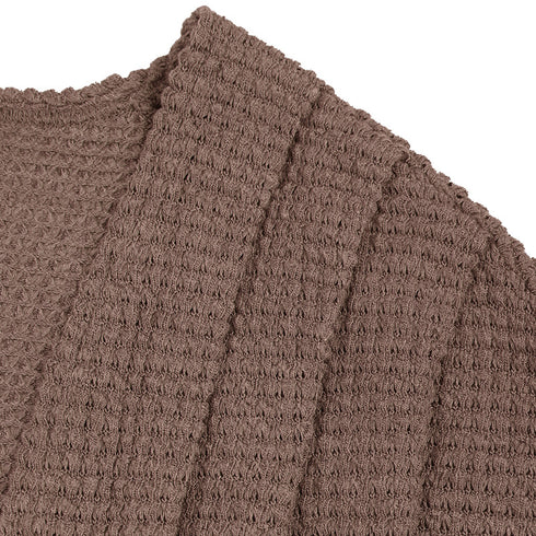 Medium Length Sweater Long Sleeves Women's Open Front Coat