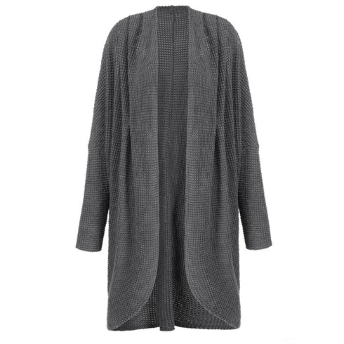 Medium Length Sweater Long Sleeves Women's Open Front Coat