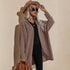 Medium Length Sweater Long Sleeves Women's Open Front Coat