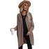 Medium Length Sweater Long Sleeves Women's Open Front Coat