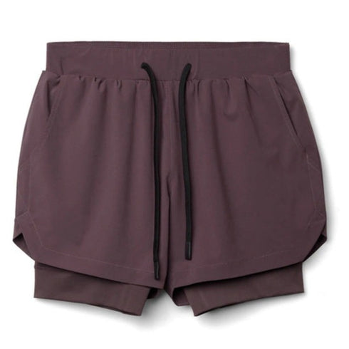 Men's 2-in-1 Quick Drying Breathable Active Training Cycling Shorts