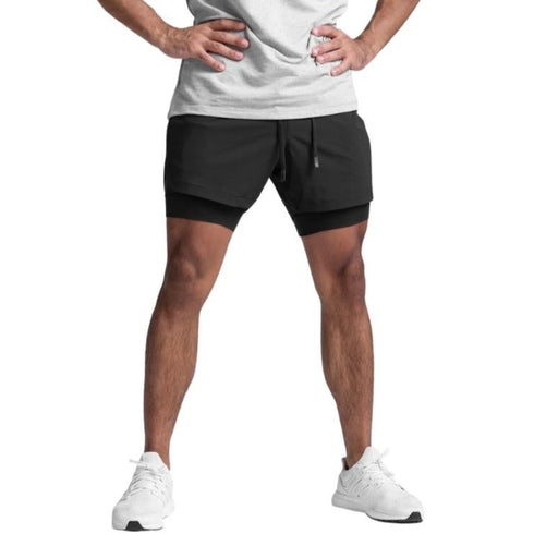 Men's 2-in-1 Quick Drying Breathable Active Training Cycling Shorts