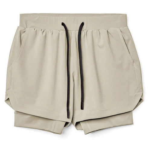 Men's 2-in-1 Quick Drying Breathable Active Training Cycling Shorts