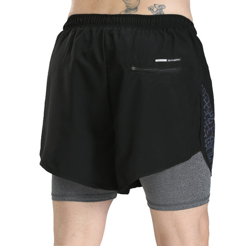 Men's 2-in-1 Running Shorts Workout Training Shorts with Liner