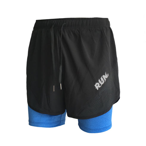 Men's 2-in-1 Running Shorts Workout Training Shorts with Liner