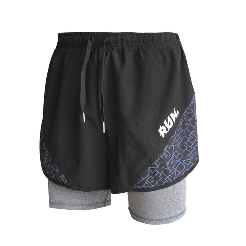 Men's 2-in-1 Running Shorts Workout Training Shorts with Liner