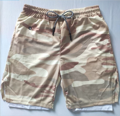 Men's 2 in 1 Athletic Quick Dry Workout Shorts with Lined