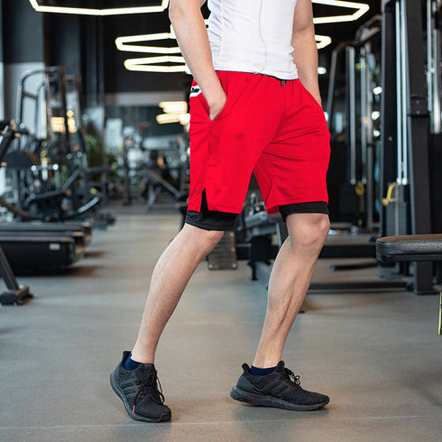 Men's 2 in 1 Athletic Quick Dry Workout Shorts with Lined