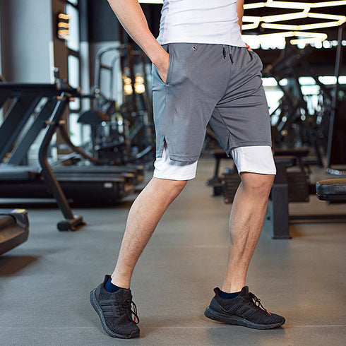 Men's 2 in 1 Athletic Quick Dry Workout Shorts with Lined