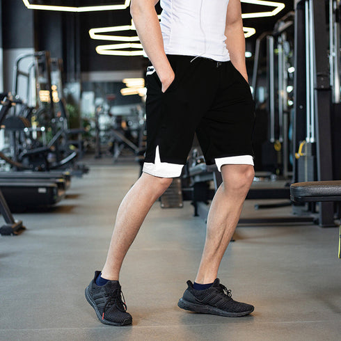 Men's 2 in 1 Athletic Quick Dry Workout Shorts with Lined