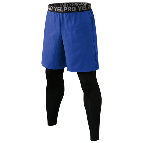 Men's 2 in 1 Basketball Compression Tights Pants with Phone Pocket