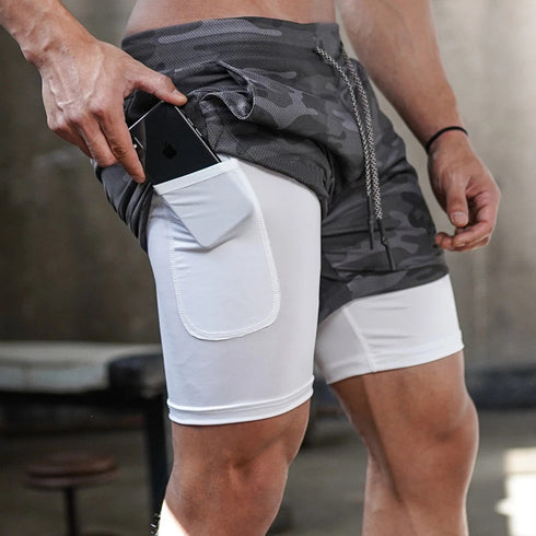 Men's 2 in 1  Lightweight Running Shorts with Phone Pocket