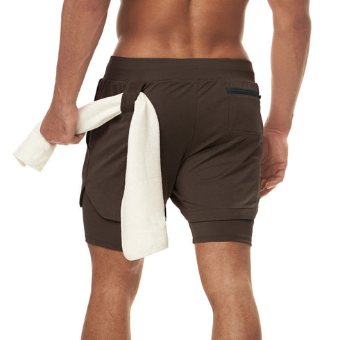 Men's 2 in 1 Quick Dry Athletic Workout Shorts with Lined