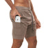 Men's 2 in 1 Quick Dry Athletic Workout Shorts with Lined
