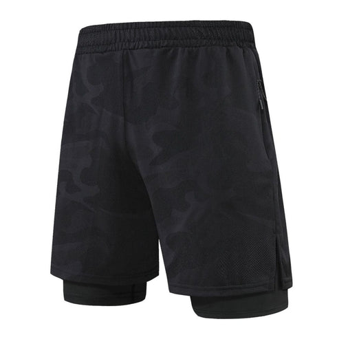 Men's 2 in 1 Quick Dry Camo Sweat Shorts with Towel Loop