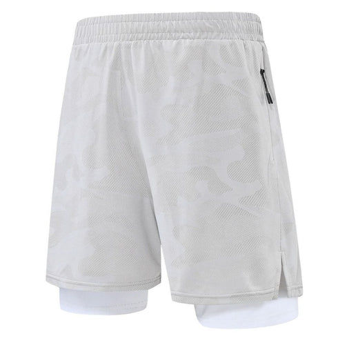 Men's 2 in 1 Quick Dry Camo Sweat Shorts with Towel Loop