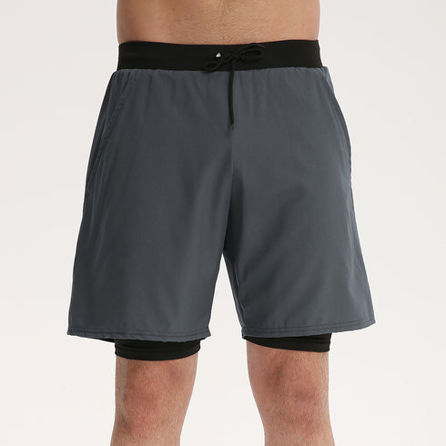 Men's 2 in 1 Quick Dry Sweat Workout Shorts with Lined
