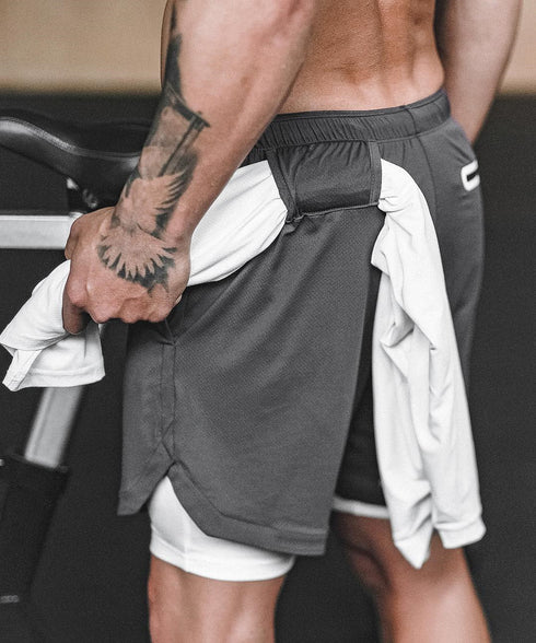 Men's 2 in 1 Quick Dry Workout Mesh Shorts with Liner