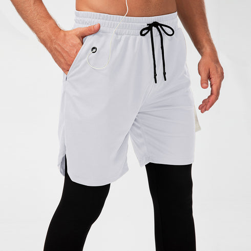 Men's 2 in 1 Running Workout Compression Pants with Zipper Pockets