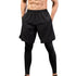 Men's 2 in 1 Tights Running Athletic Legging Compression Shorts